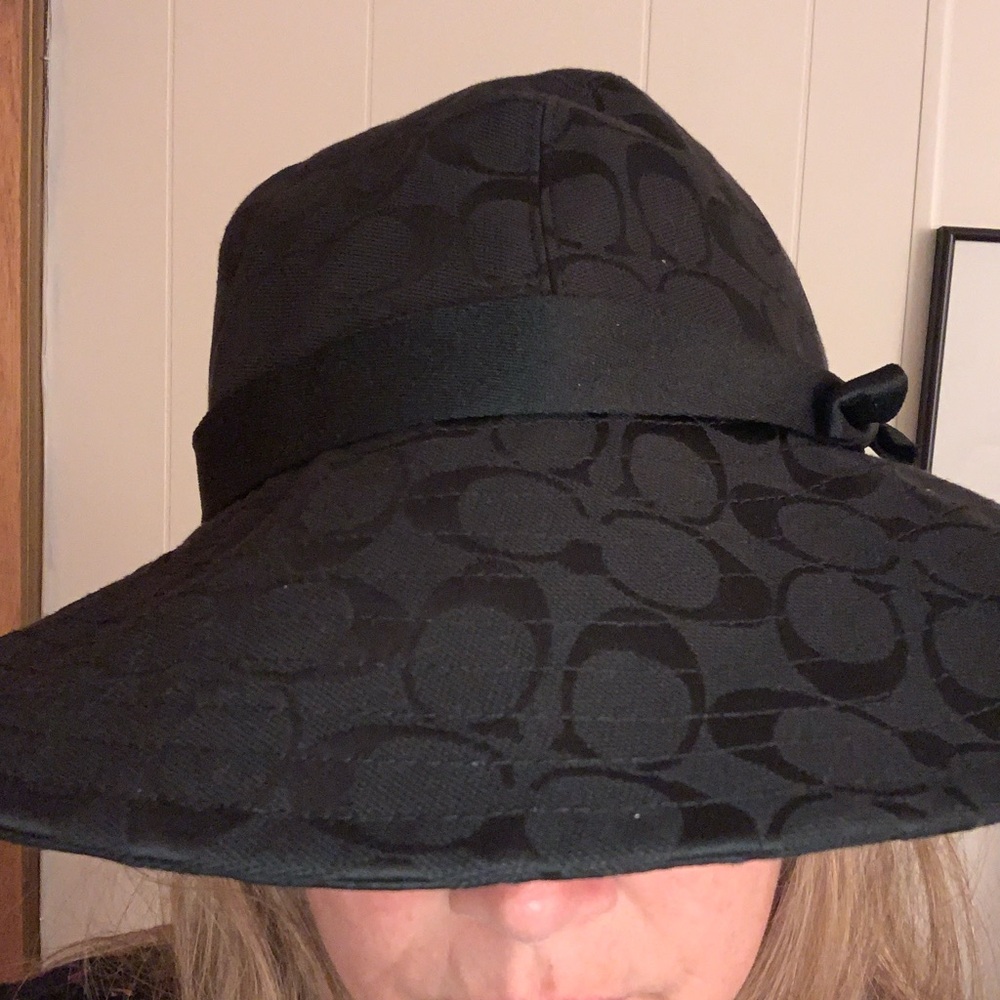 Coach Black Monogram Women's Hat with Bow